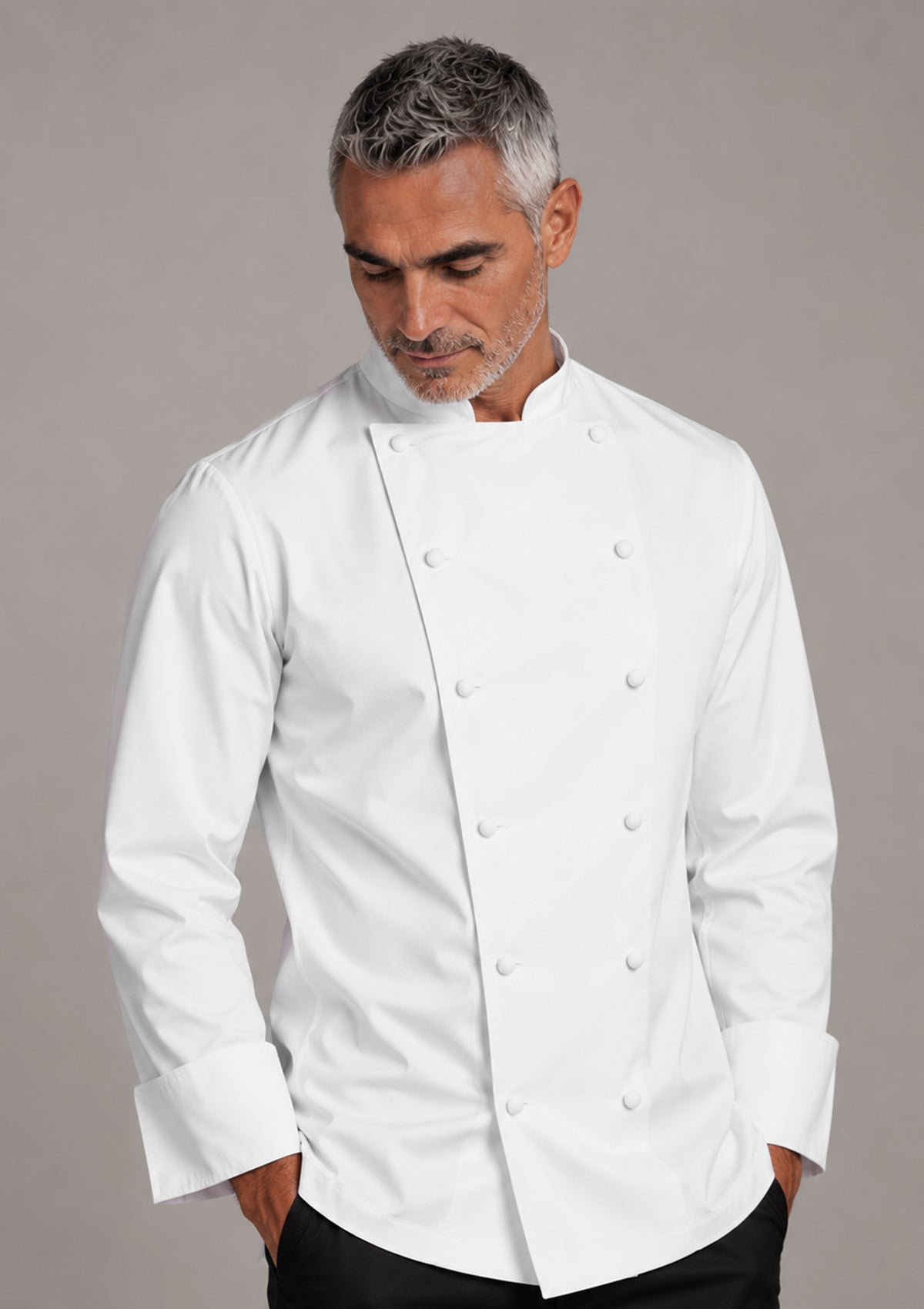 Chaqueta de Chef para Hombre de Corte Francés Manga Larga
