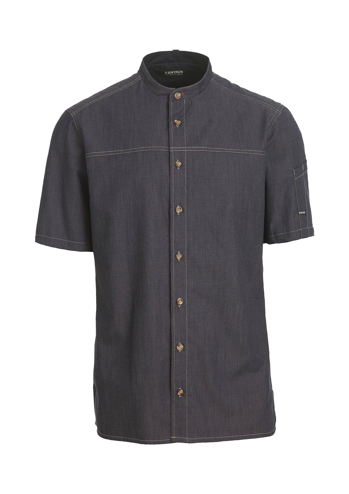 Camisa moderna de chef y servicio hilo contraste manga corta | Kentaur