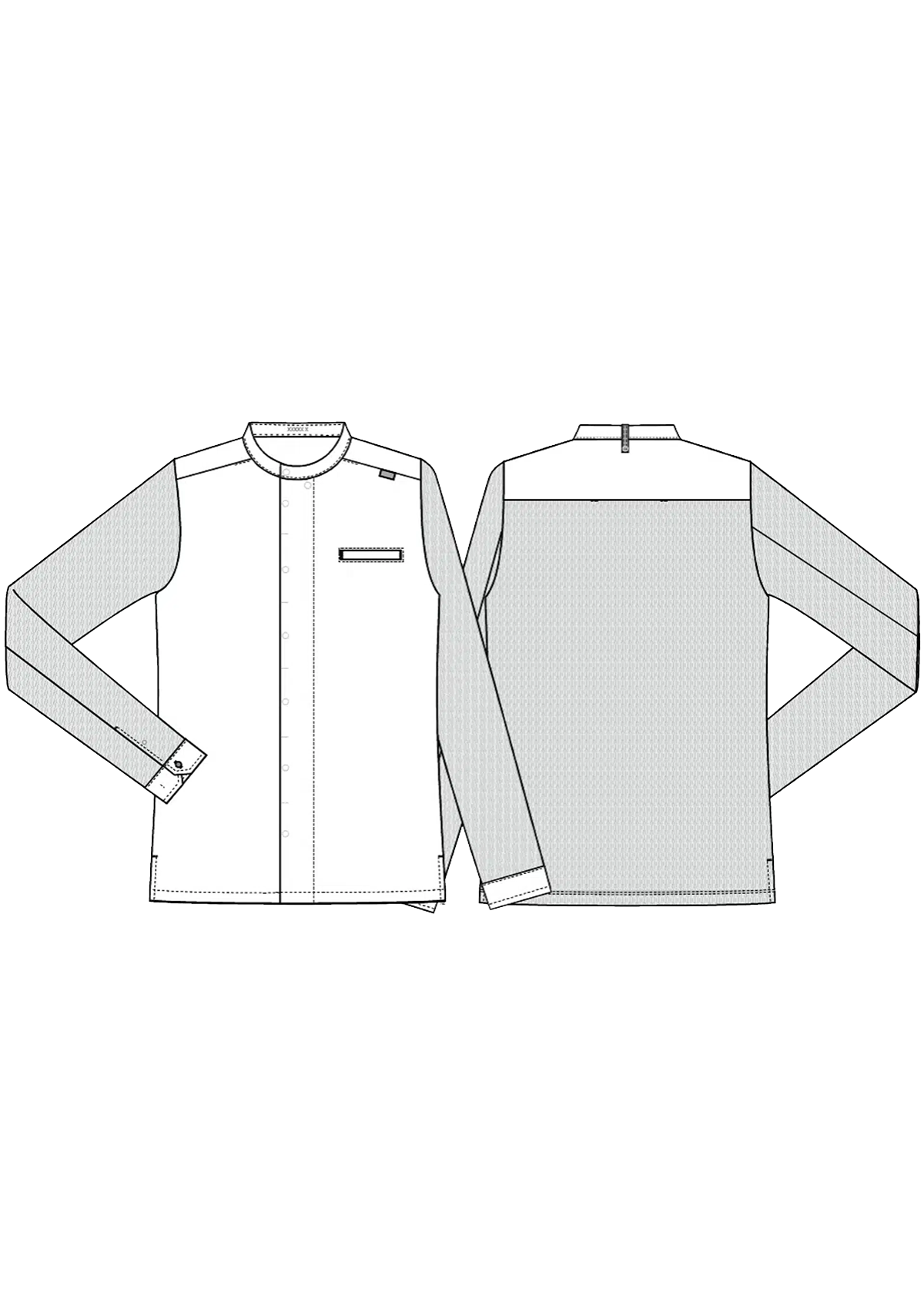 Camisa piqué para Chef y servicio de manga larga unisex