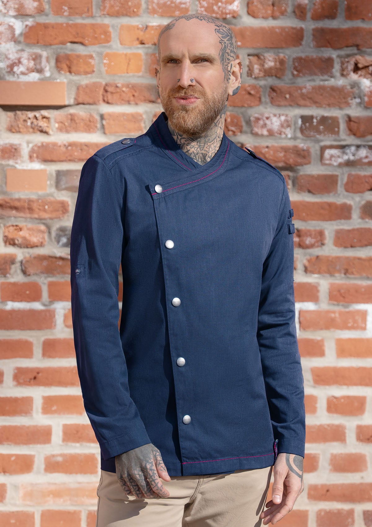 Chaqueta de Chef para Hombre de Manga Larga estilo Denim ROCK CHEF® Stage2 (Sostenible)