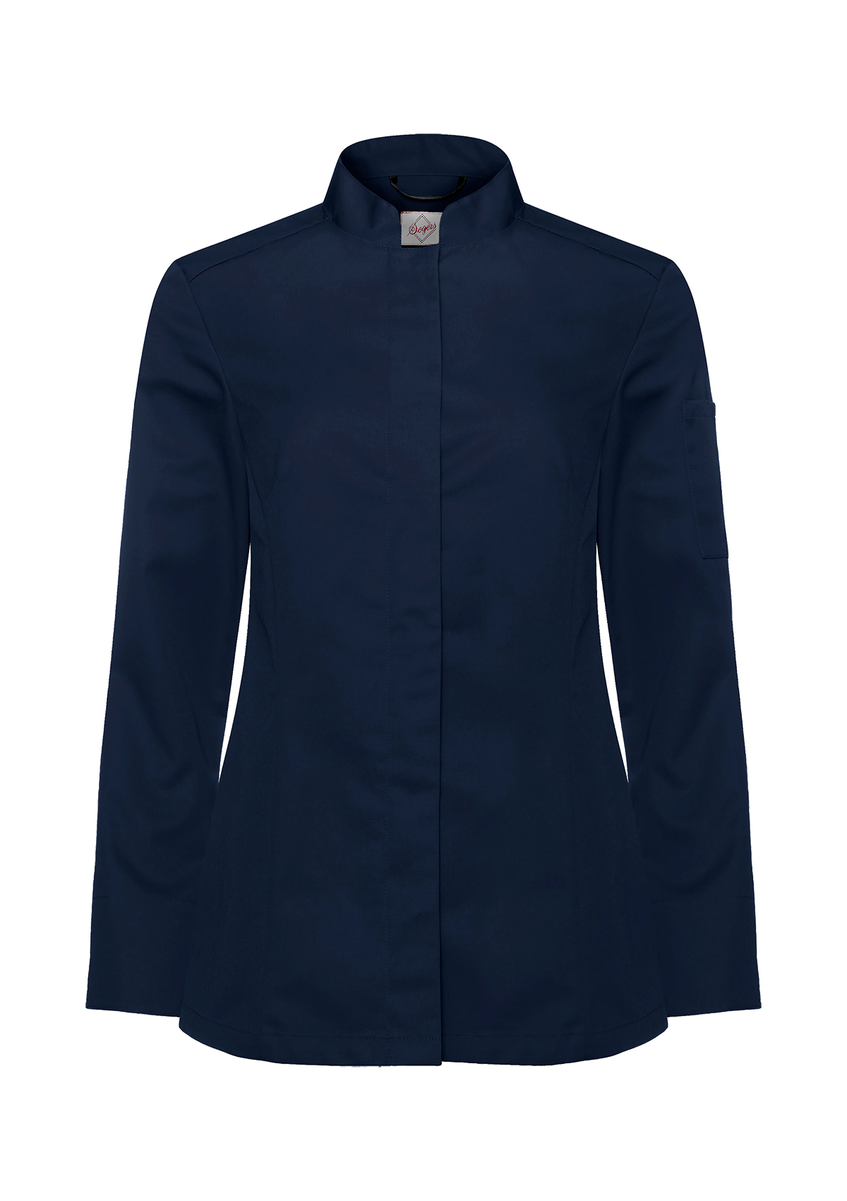 Camisa de chef para mujer entallada manga larga con bolsillo | Segers