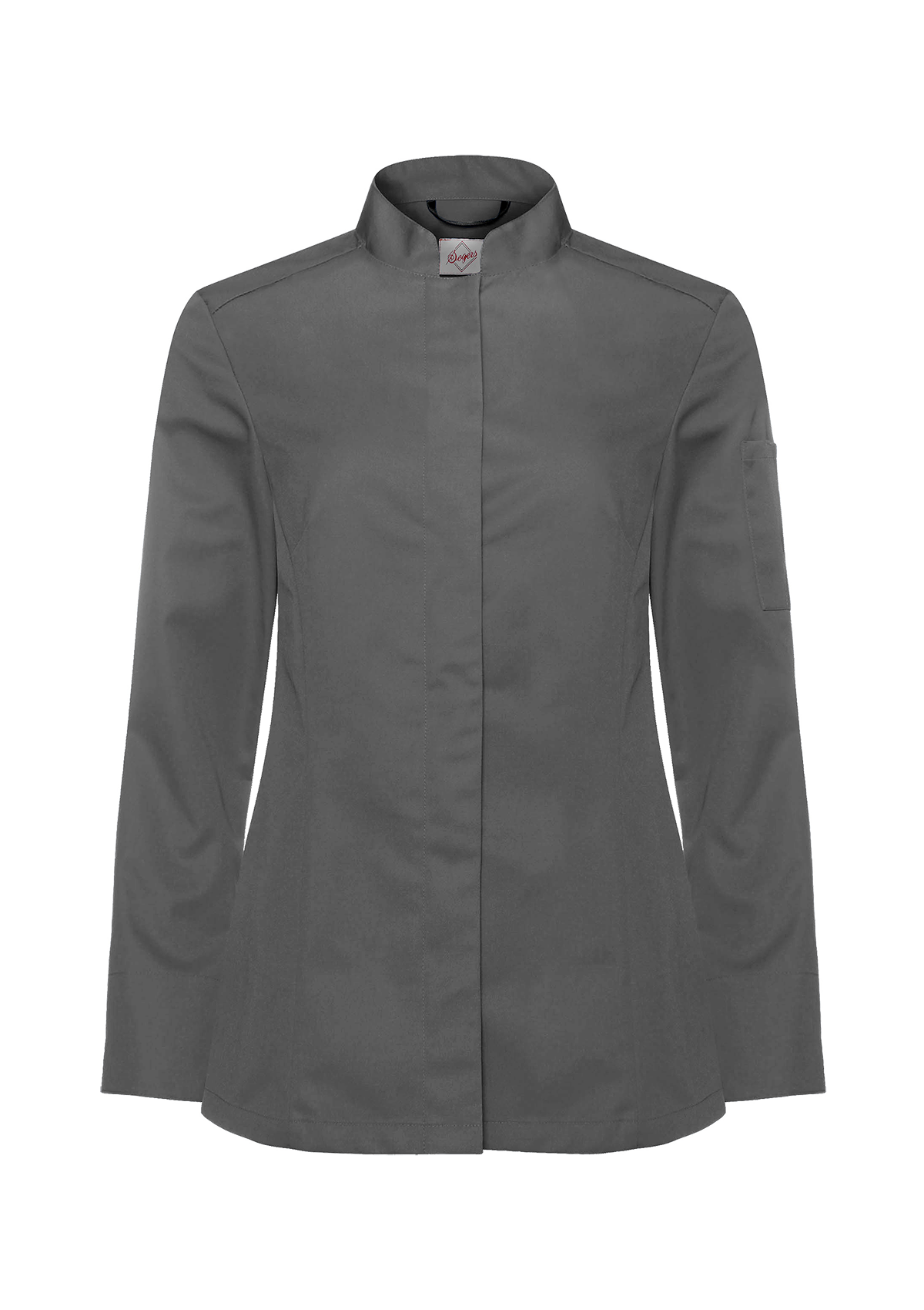 Camisa de chef para mujer entallada manga larga con bolsillo | Segers