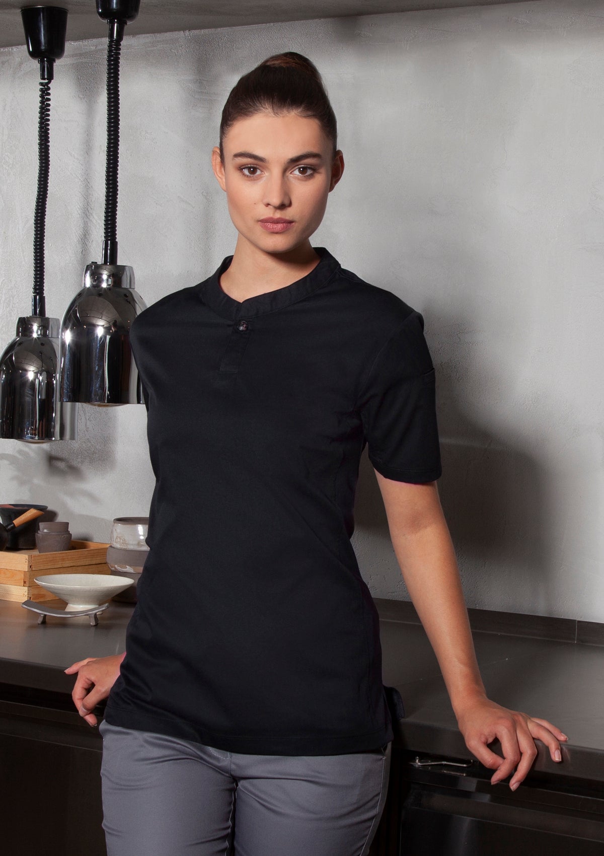 Camisa de chef para mujer Performance Slim-Fit manga corta | Karlowsky