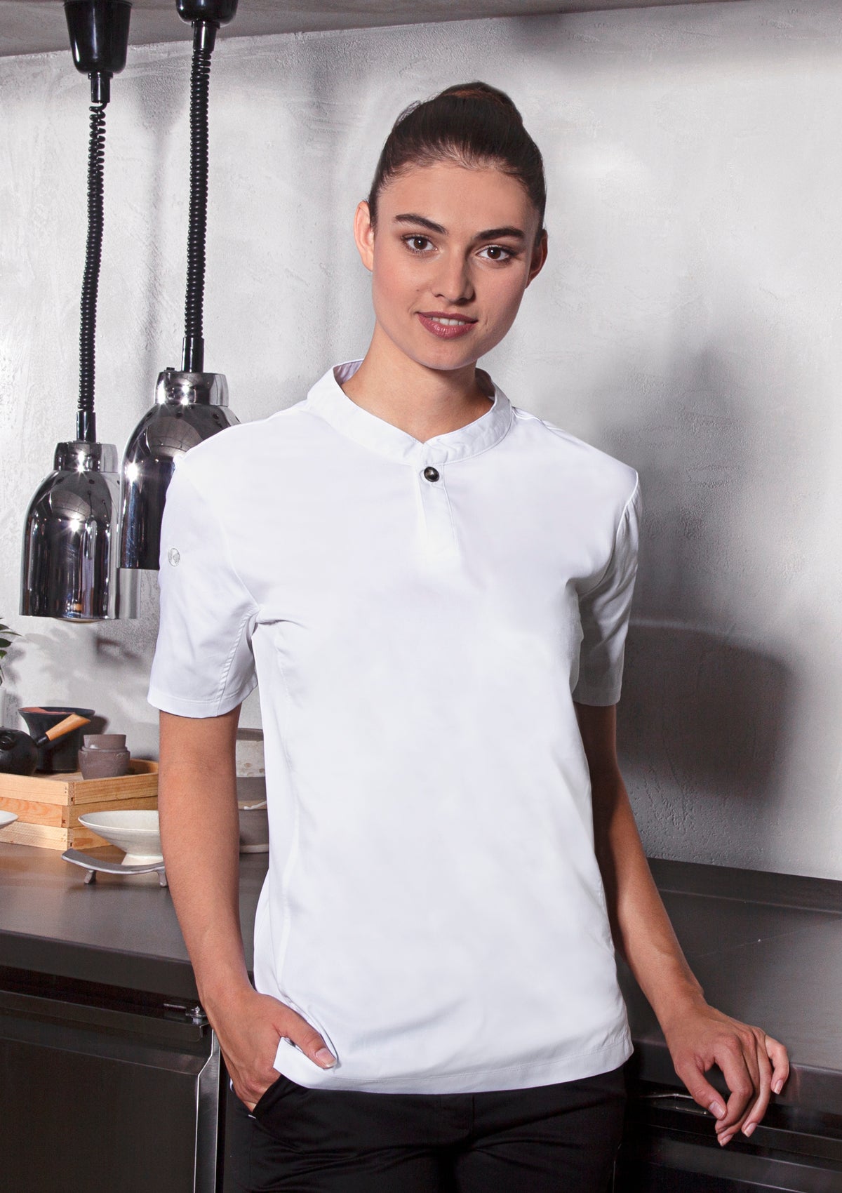 Camisa de chef para mujer Performance Slim-Fit manga corta | Karlowsky