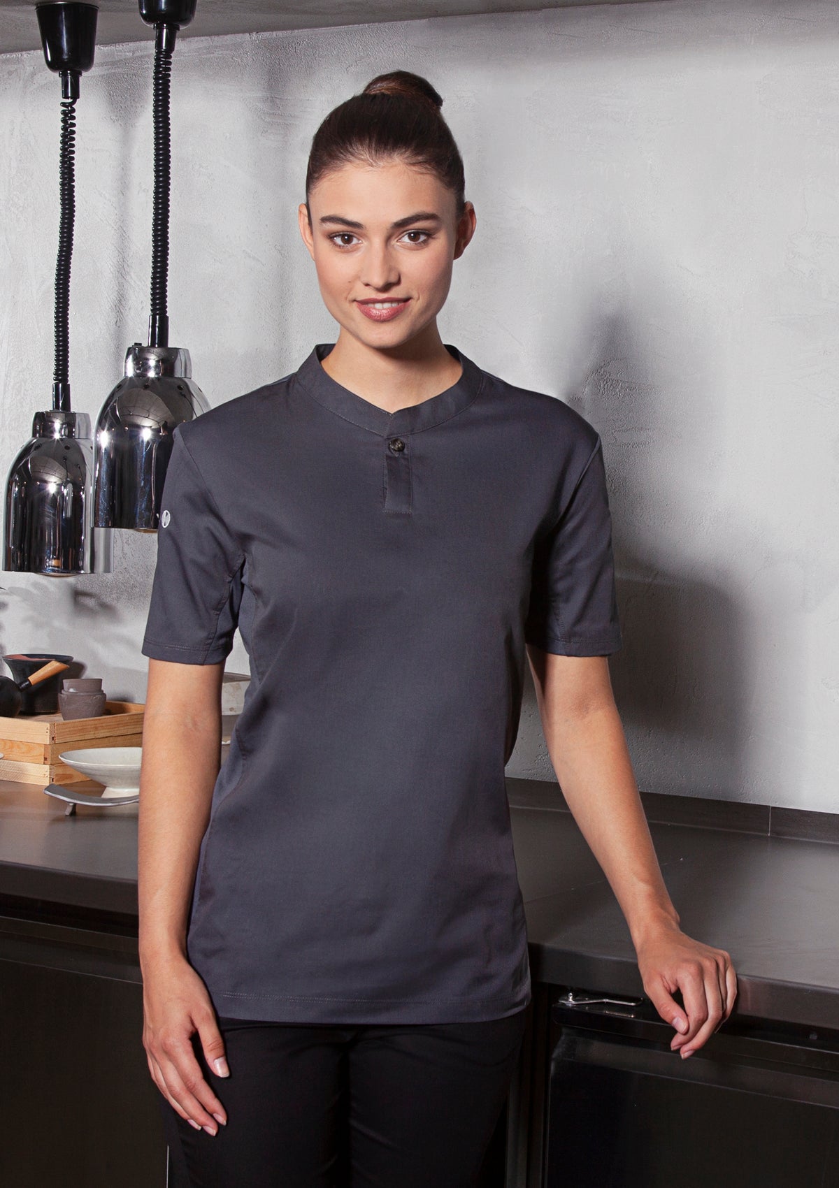 Camisa de chef para mujer Performance Slim-Fit manga corta | Karlowsky