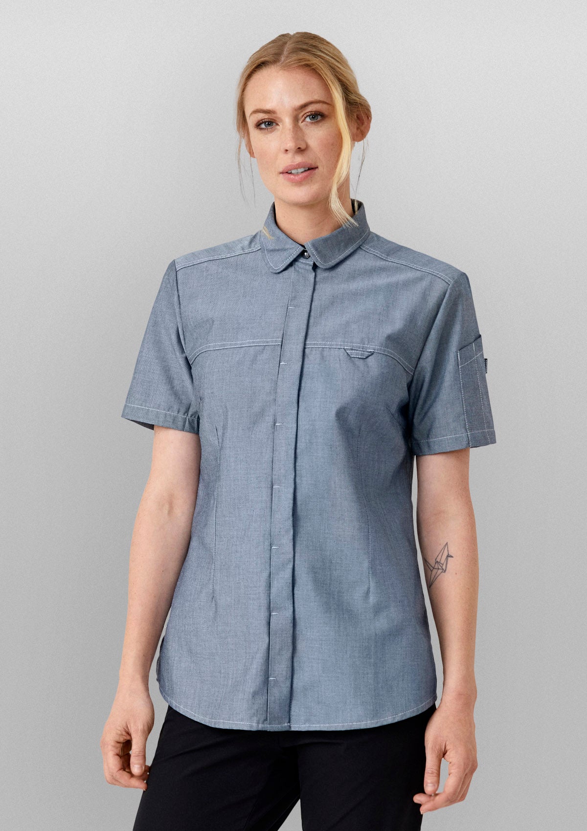 Camisa de servicio mujer corte moderno manga corta | Kentaur