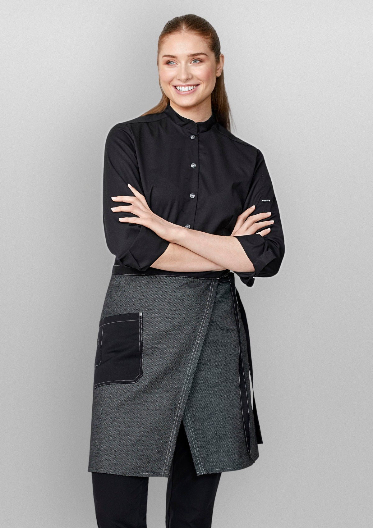 Camisa mujer chef y servicio corte óptimo manga larga | Kentaur