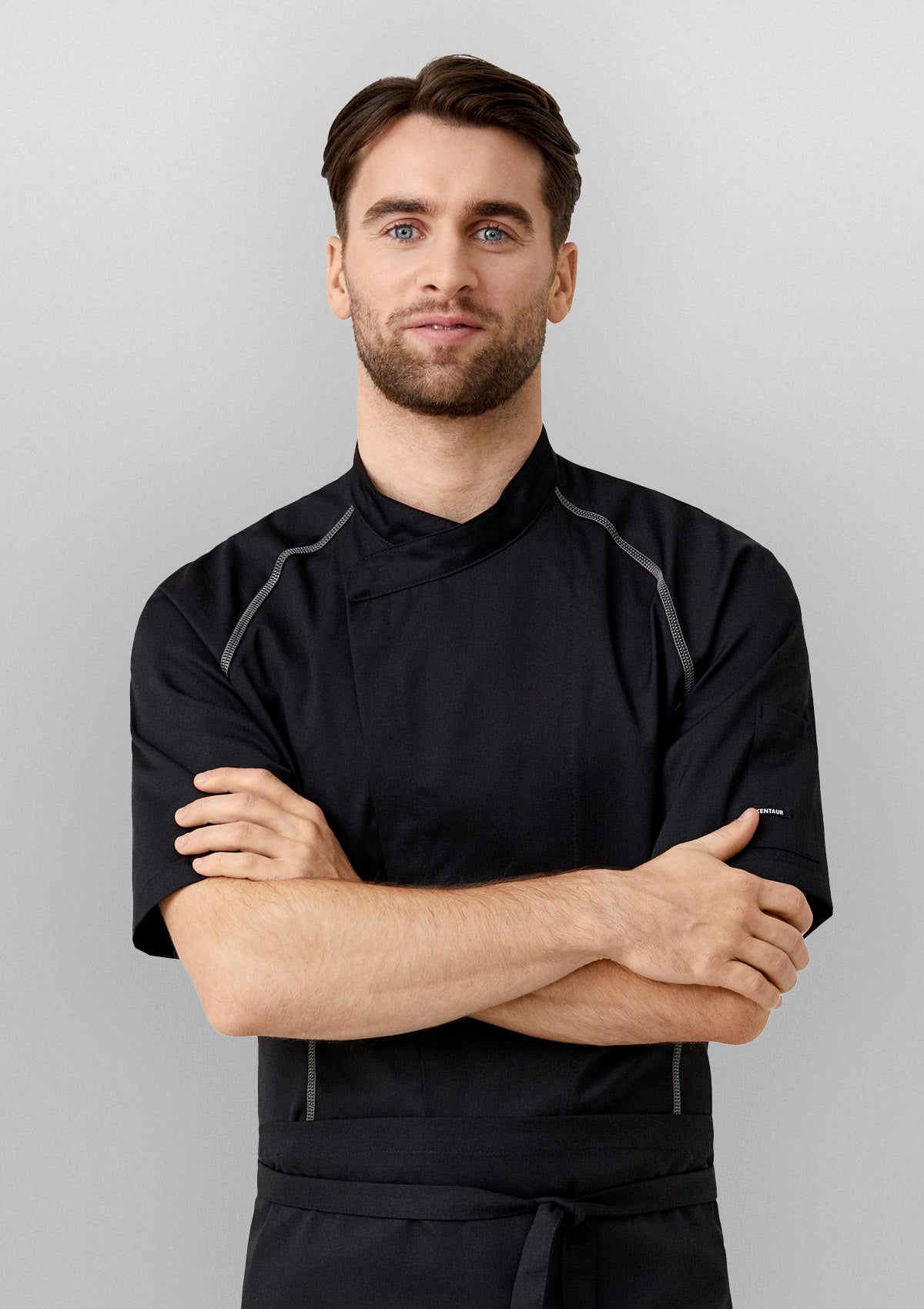 Chaqueta de chef deportiva con costura Flatlock y manga corta unisex | Kentaur