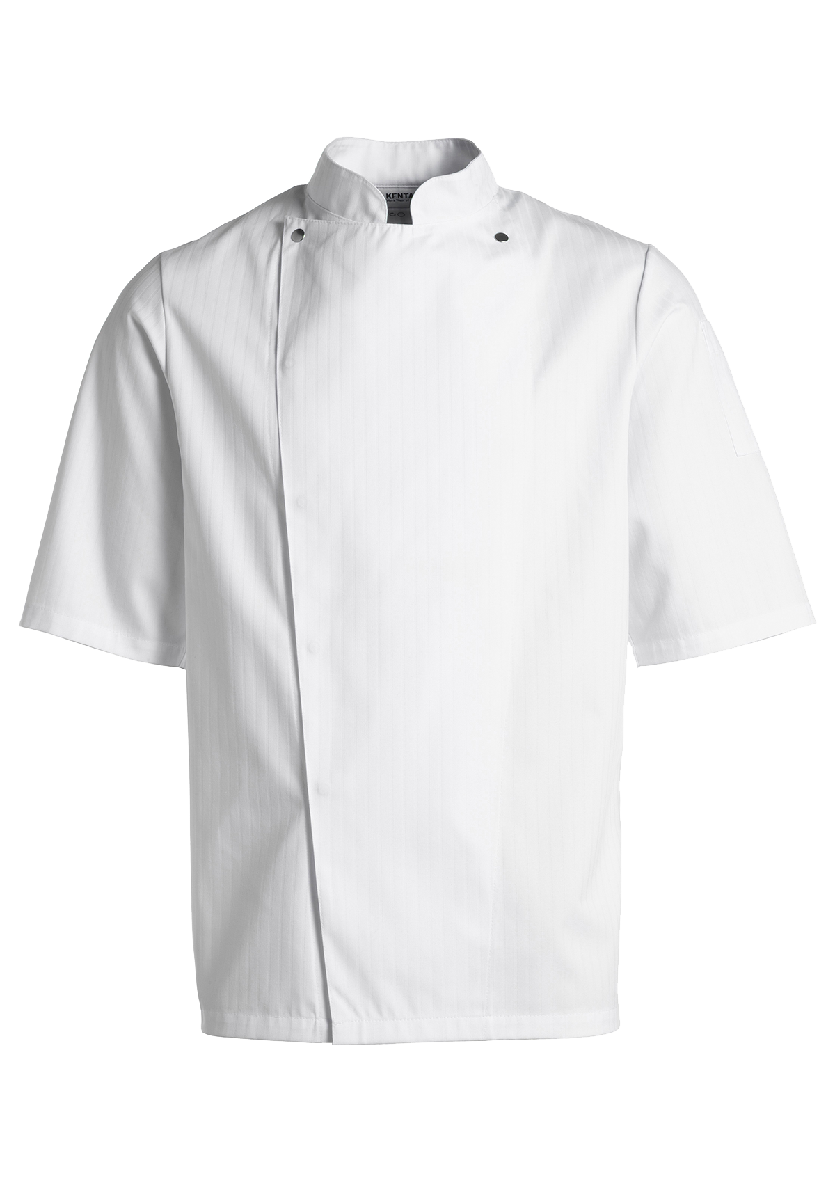 Chaqueta de chef hombre en satén a rayas manga corta | Kentaur