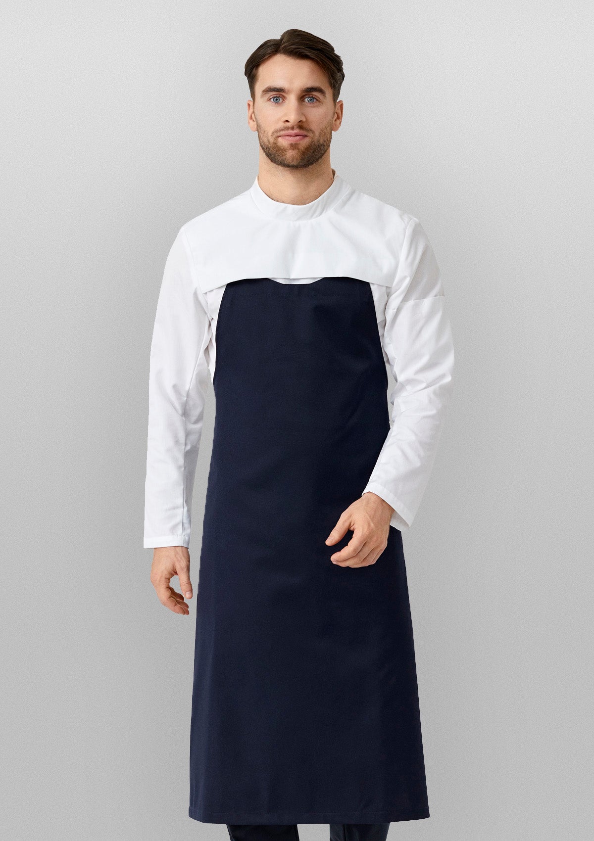 Camisa tipo popover de chef para hombre manga larga | Kentaur