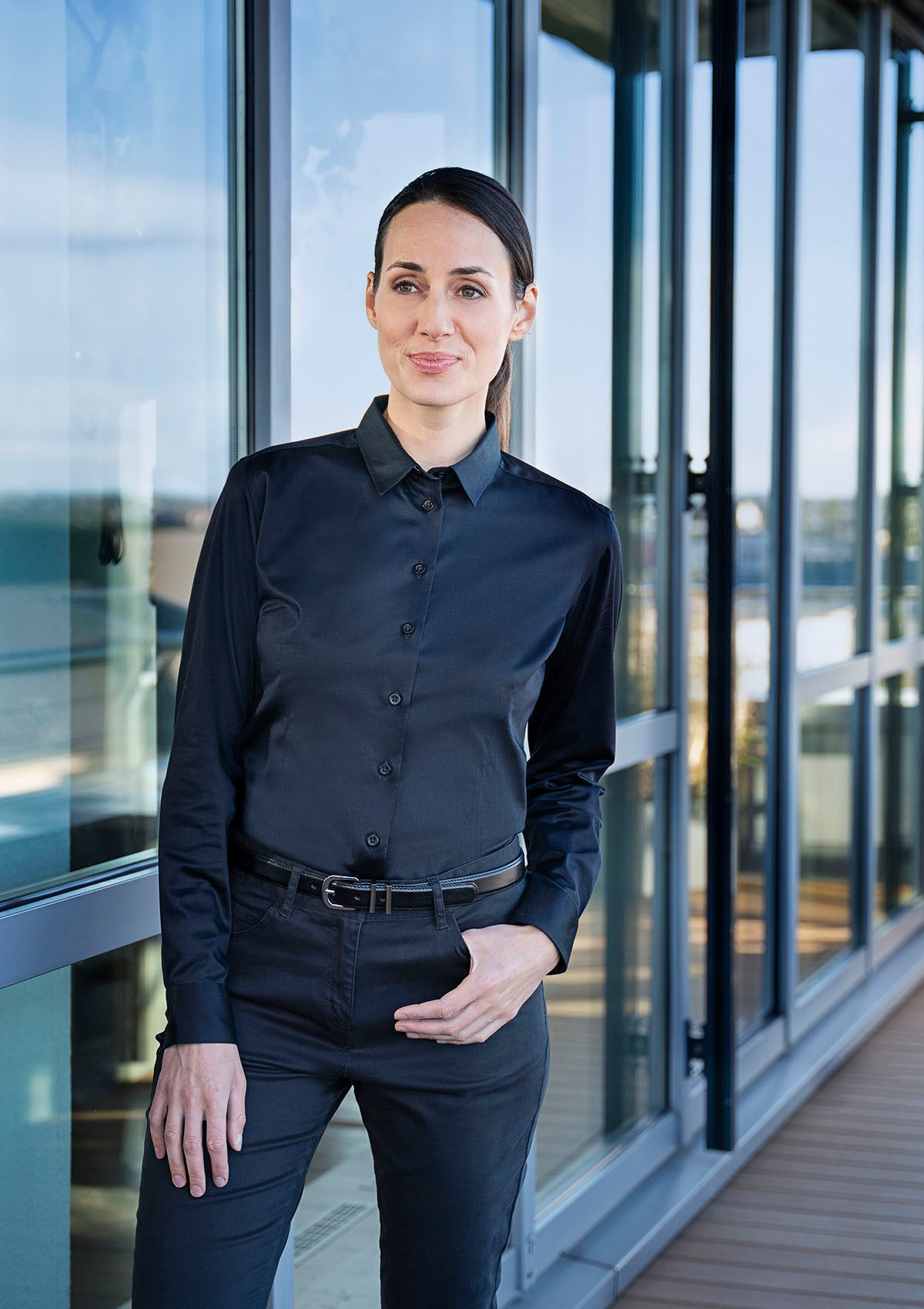 Blusa mujer Active-Stretch manga larga Modern-Fit | Karlowsky