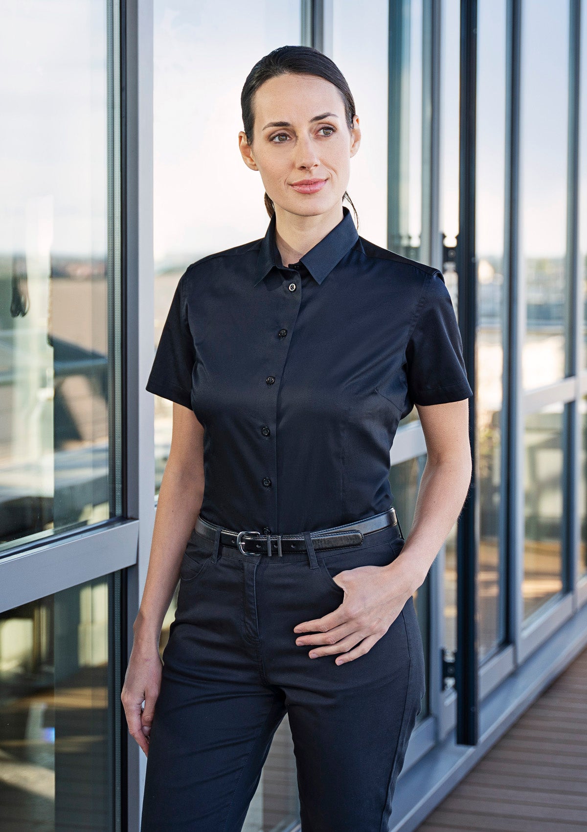 Blusa mujer Active-Stretch manga corta Slim-Fit | Karlowsky