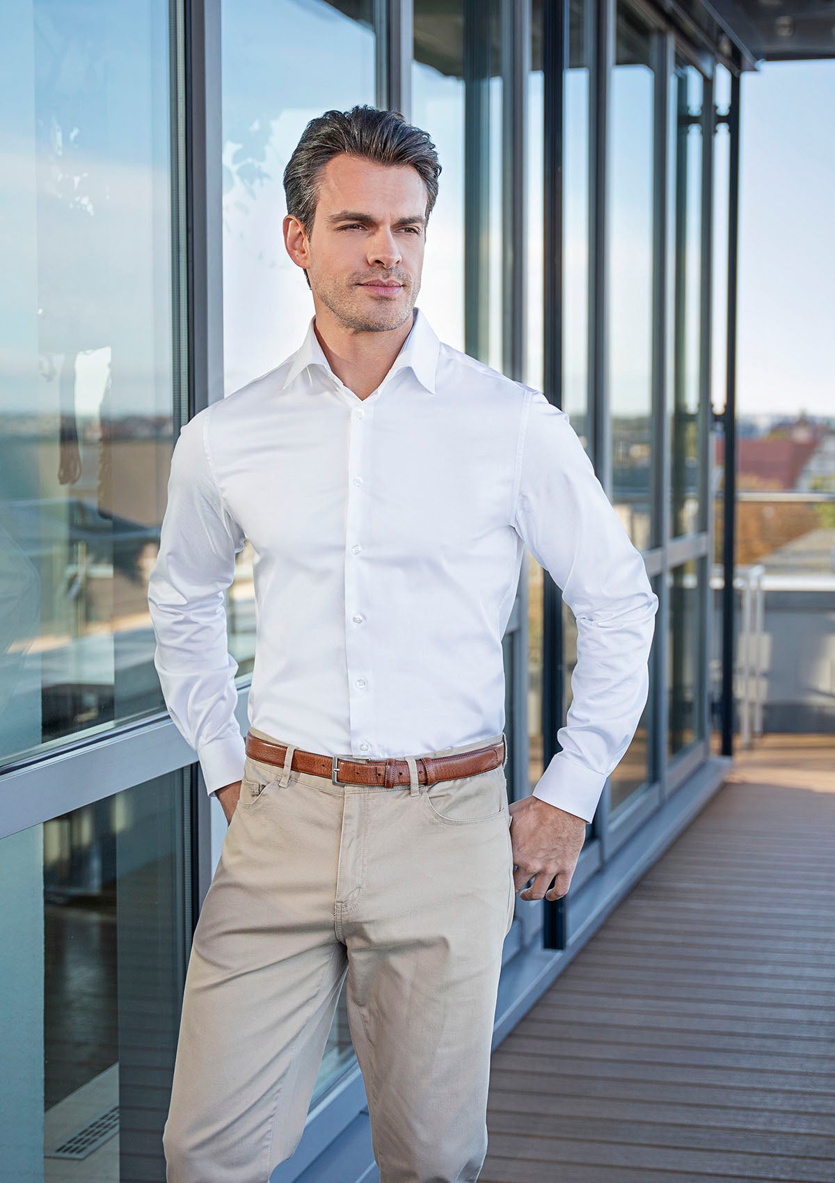 Camisa hombre Active-Stretch manga larga Slim-Fit | Karlowsky