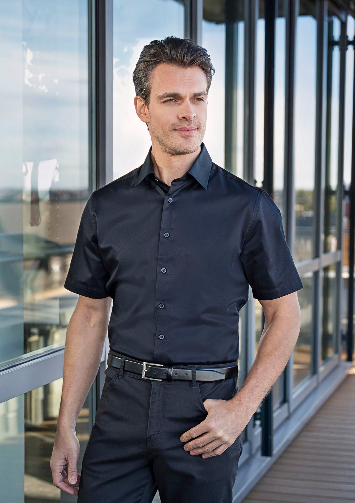 Camisa hombre Active-Stretch manga corta Modern-Fit | Karlowsky