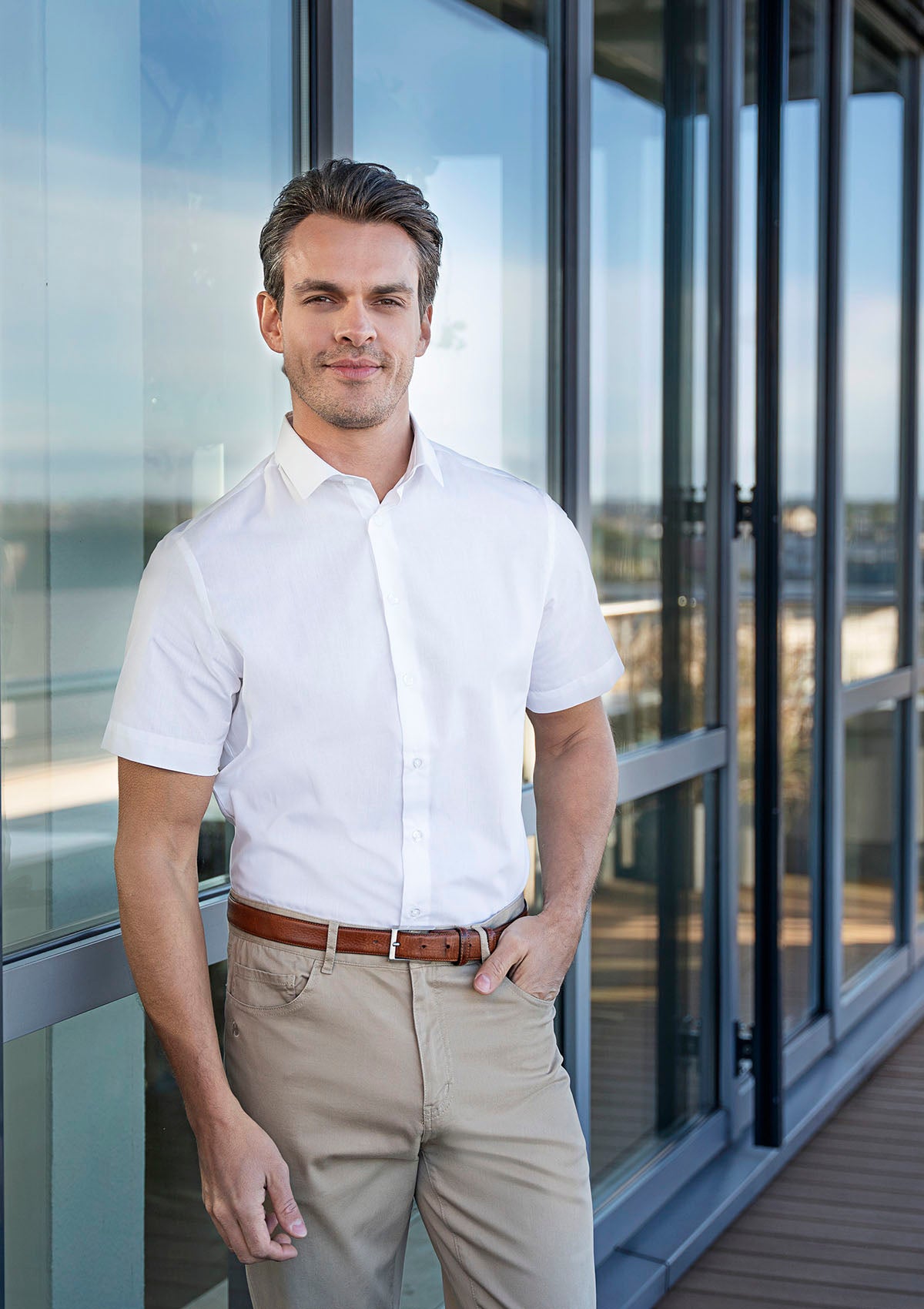 Camisa hombre Active-Stretch manga corta Modern-Fit | Karlowsky