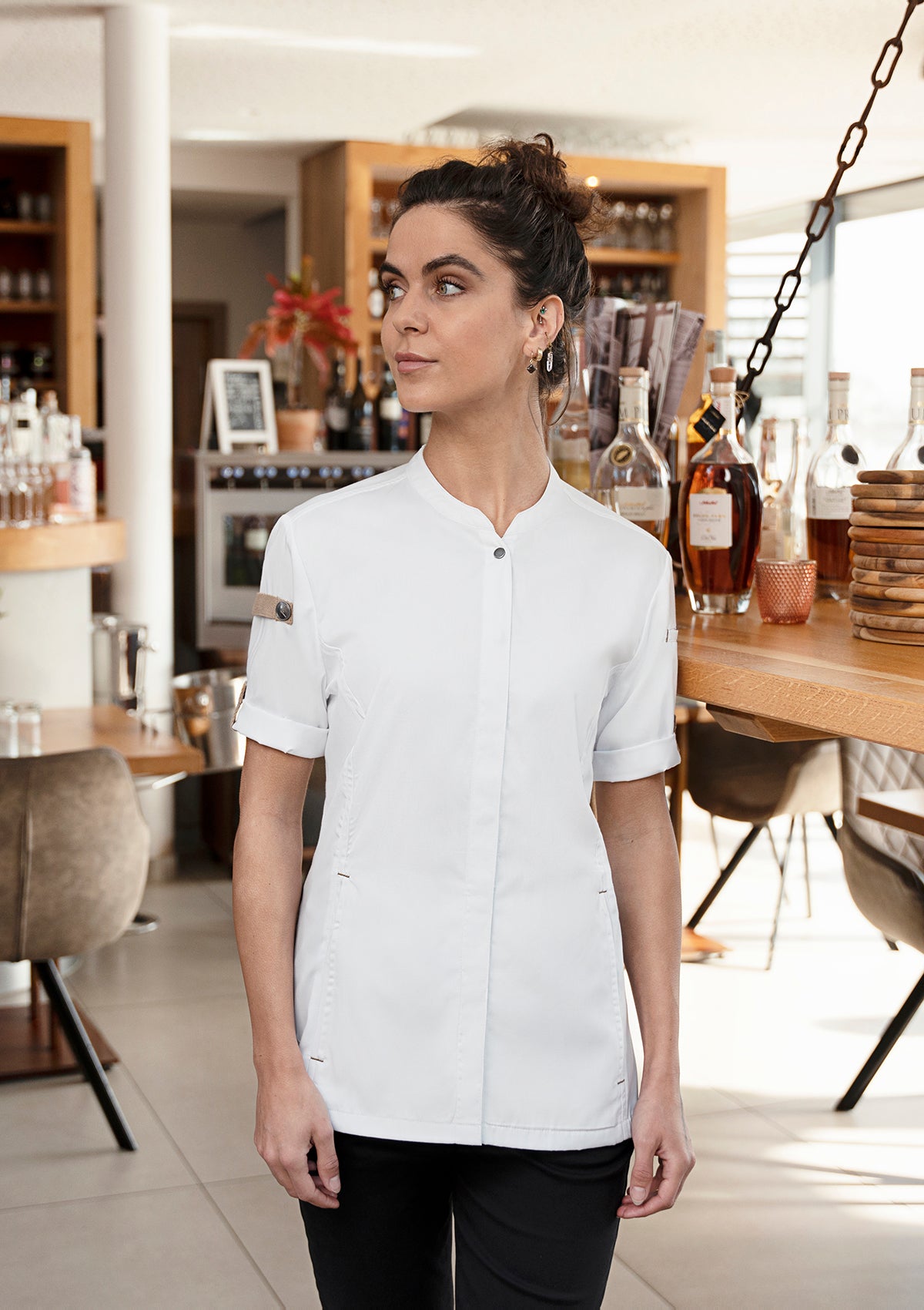 Women's Chef Shirt Short Sleeves Green-Generation | Karlowsky
