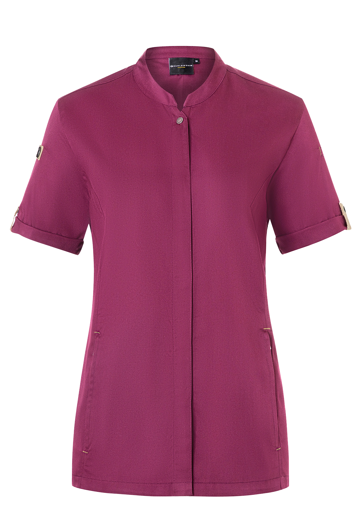 Camisa de chef mujer fucsia manga corta Green-Generation | Karlowsky