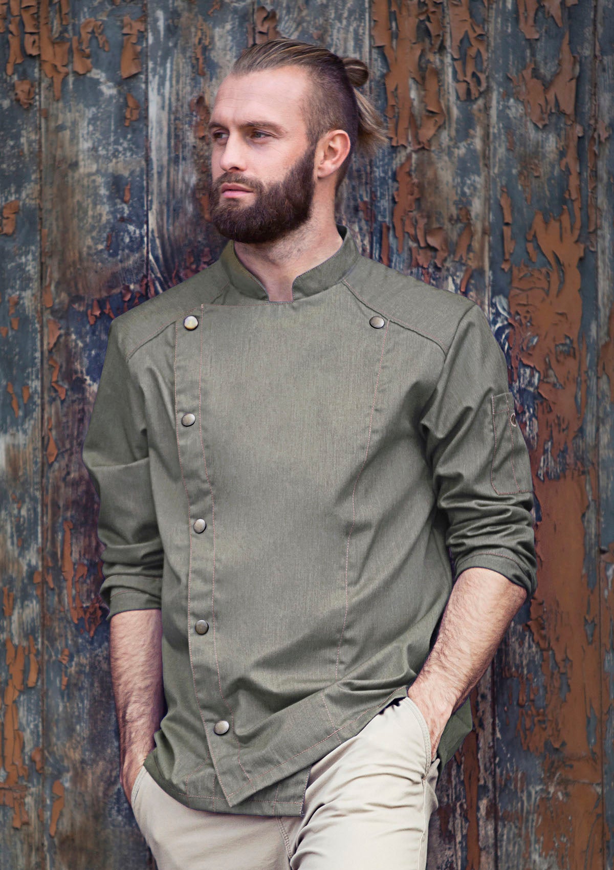 Chaqueta de chef vaquera hombre manga larga colores vintage | Karlowsky