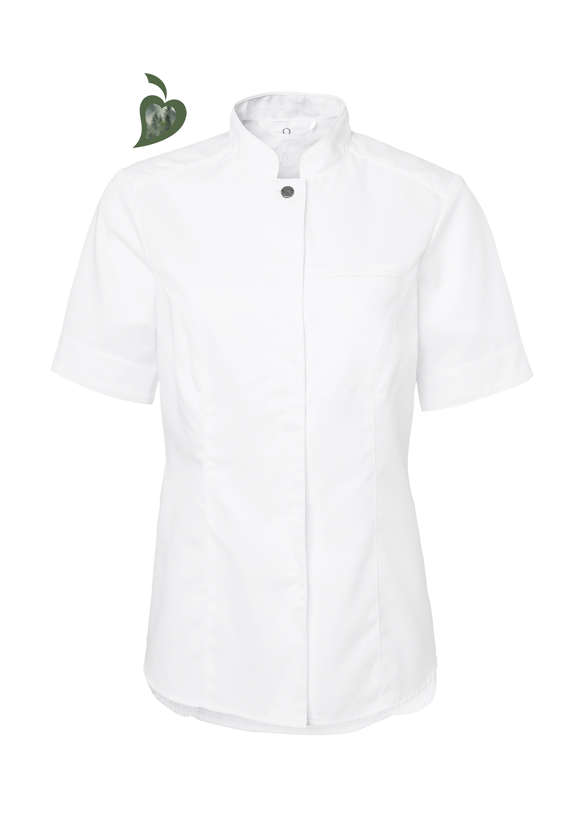 Camisa de chef para mujer entallada de alta calidad manga corta | Segers