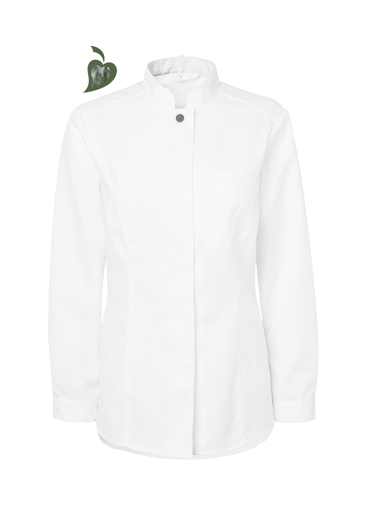 Camisa de chef para mujer entallada de alta calidad manga larga | Segers