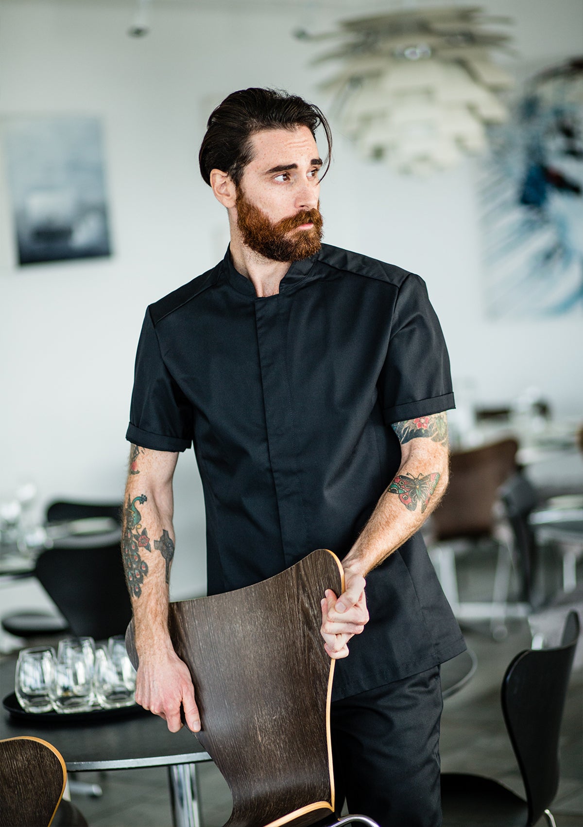 Men's Chef Shirt Slim-Fit Short Sleeves | Segers
