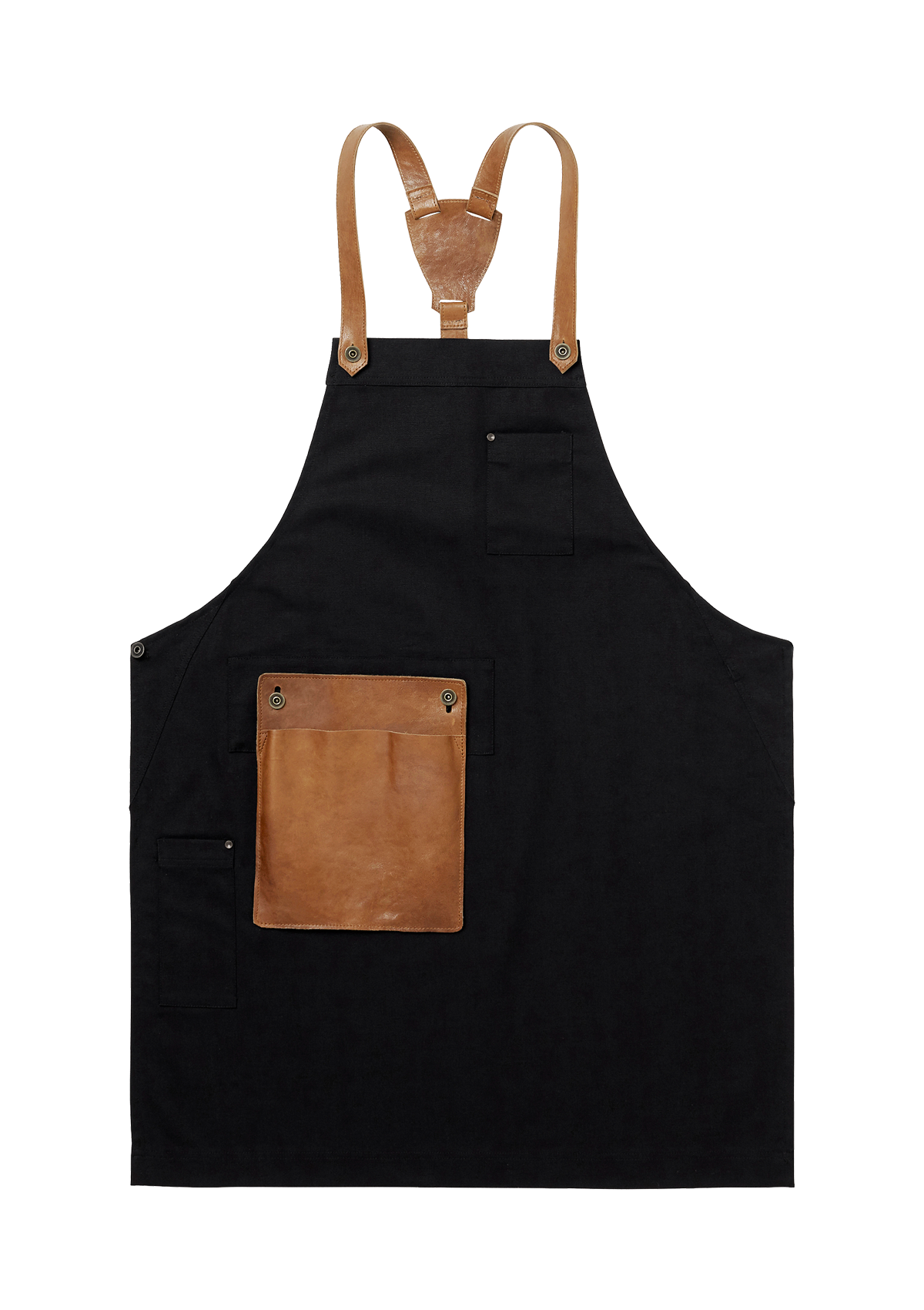 Delantal con peto y detalles de cuero unisex | Segers