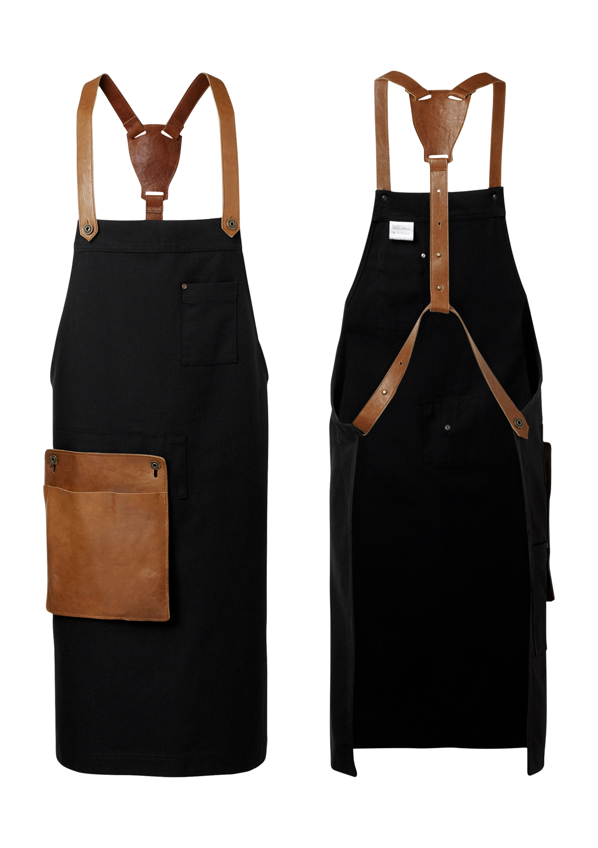 Delantal con peto y detalles de cuero unisex | Segers