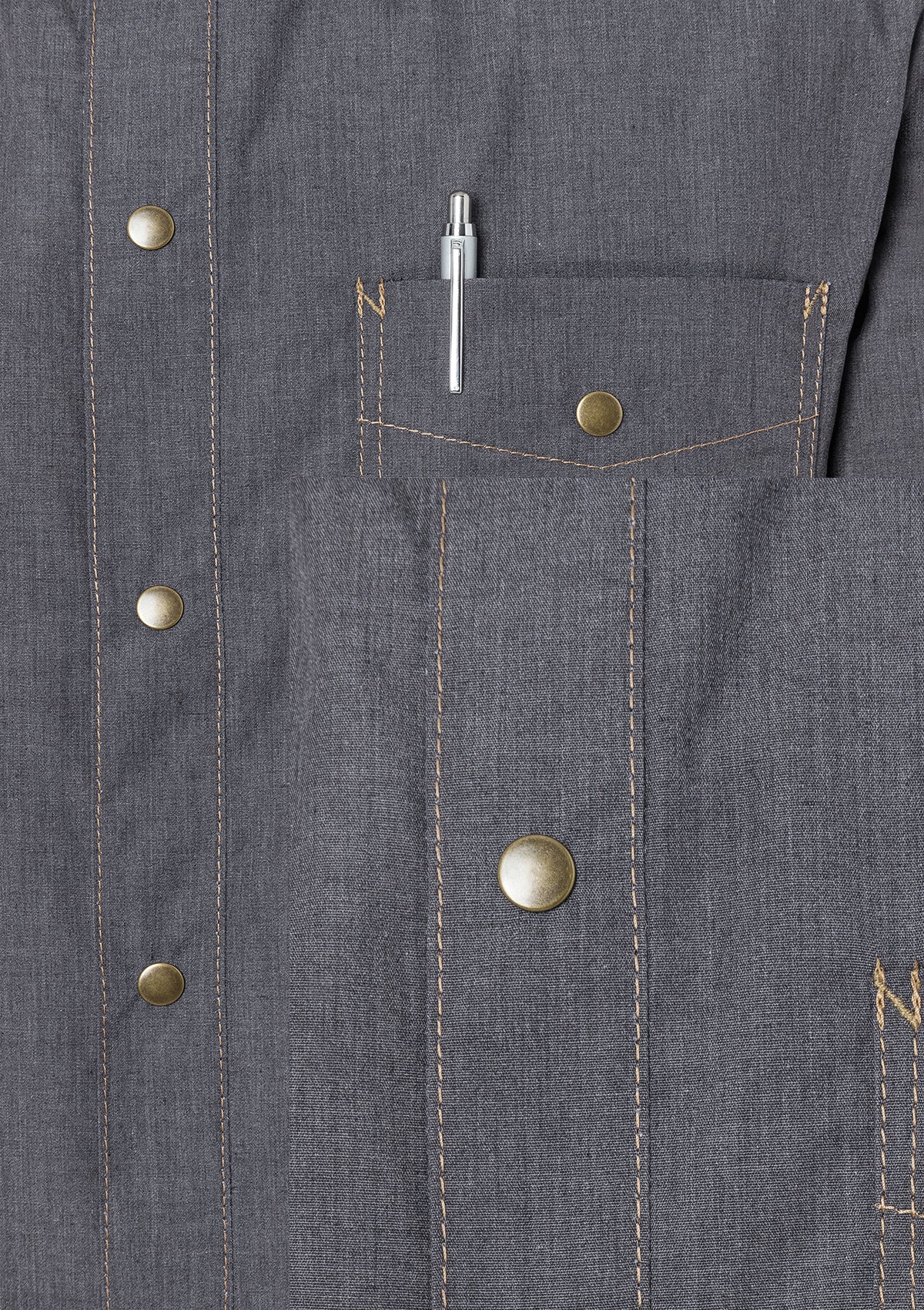 Camisa de chef estilo vaquero manga larga con cuello abotonado | Karlowsky
