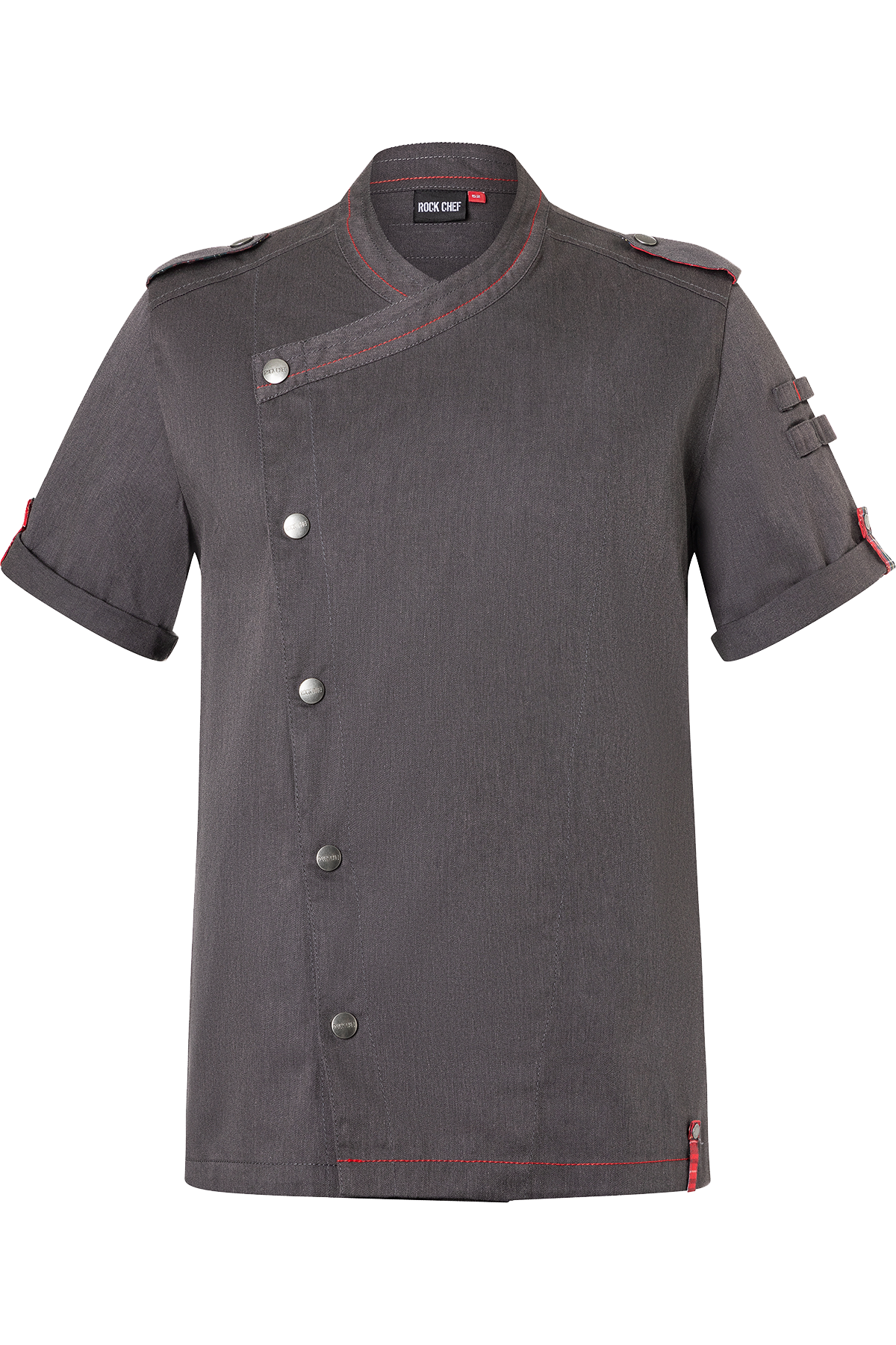 Men's Chef Jacket In Denim Look Short Sleeves - ROCK CHEF | Rock Chef