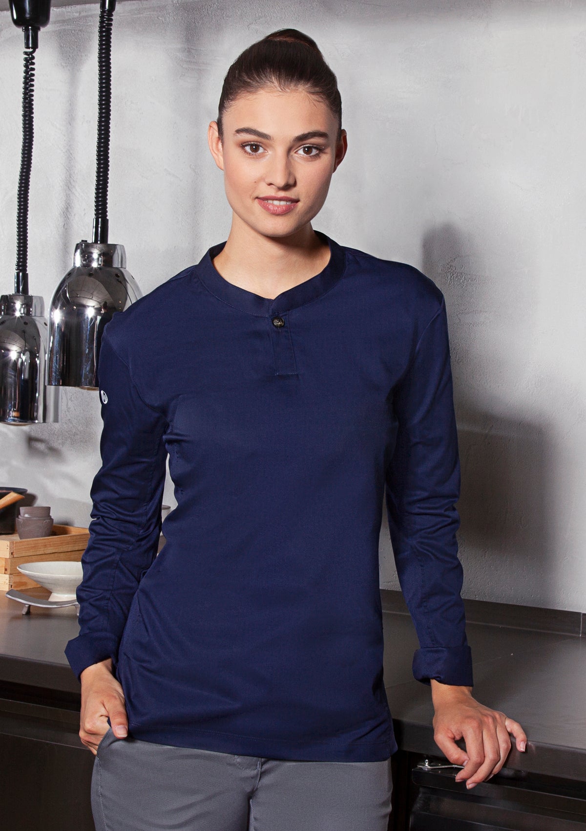 Camisa de chef para mujer Performance Slim-Fit manga larga | Karlowsky