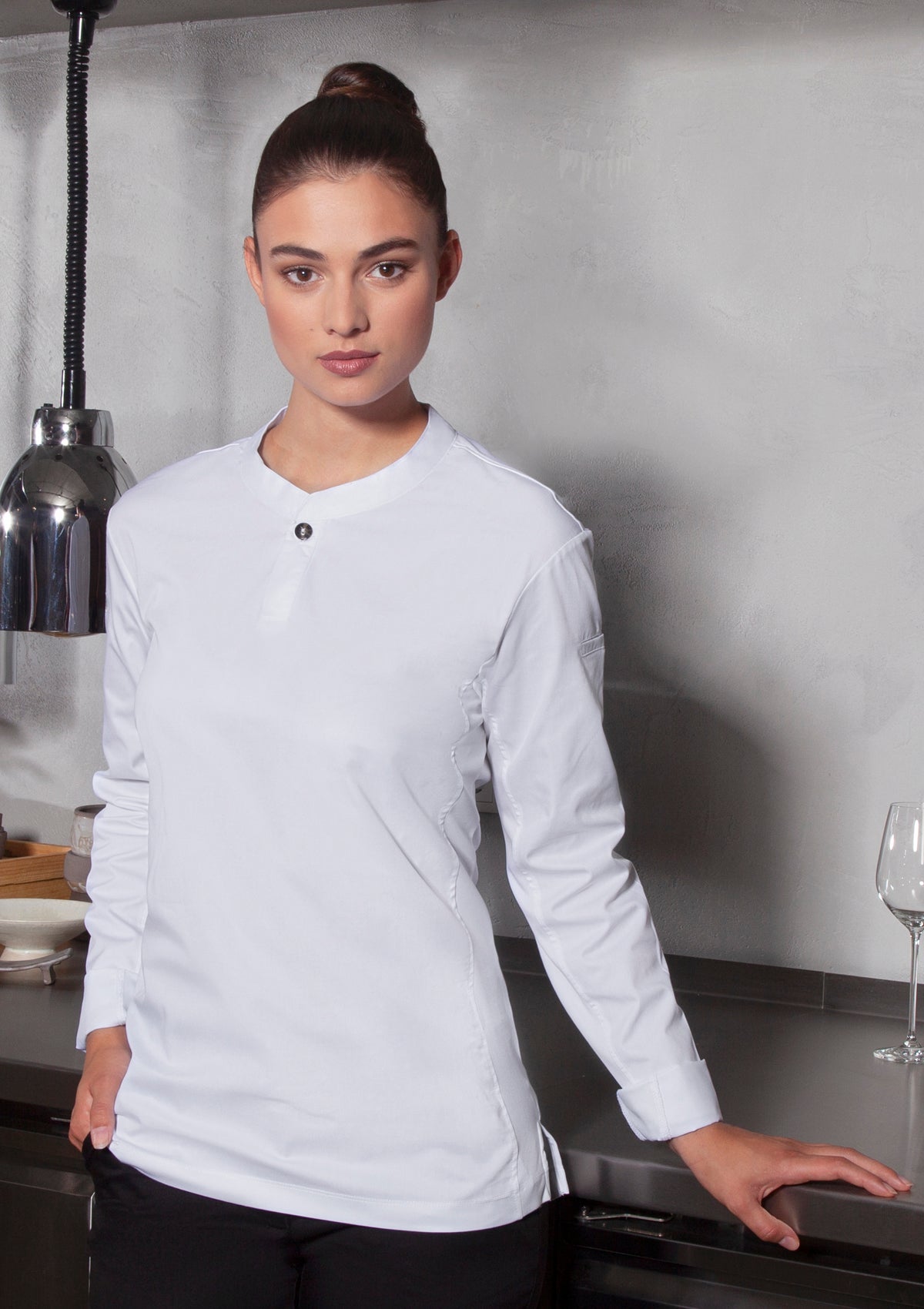 Camisa de chef para mujer Performance Slim-Fit manga larga | Karlowsky