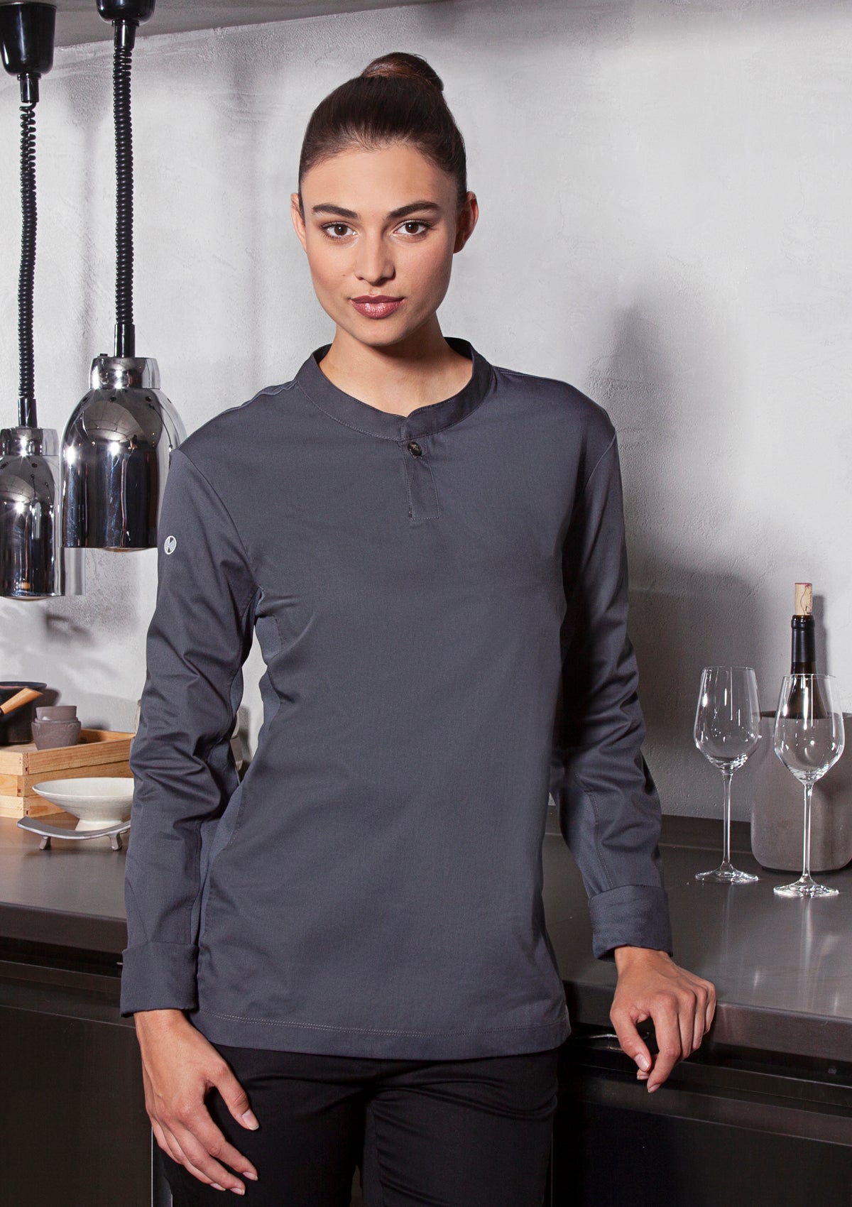 Camisa de chef para mujer Performance Slim-Fit manga larga | Karlowsky