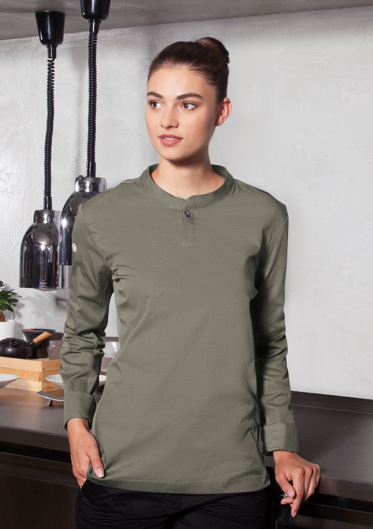 Camisa de chef para mujer Performance Slim-Fit manga larga | Karlowsky